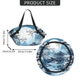 thumbnail image 4 of Chinese Style Powder Chinoiserie Toile Blue 2-in-1 Foldable Picnic Blanket Tote Bag Shoulder Handbag, Large Circular Outdoor Mat for Beach Camping Park, 4 of 5