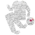 thumbnail image 3 of MEZZALL Ensemble de Pyjama à Manches Longues et Col Rond pour Enfant, Blanc, 2-3 Ans, 3 of 5