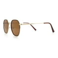 thumbnail image 6 of Double Rim Octagonal Classical Metal Rim Rectangular Hipster Sunglasses Tortoise Brown - Brown, 6 of 7