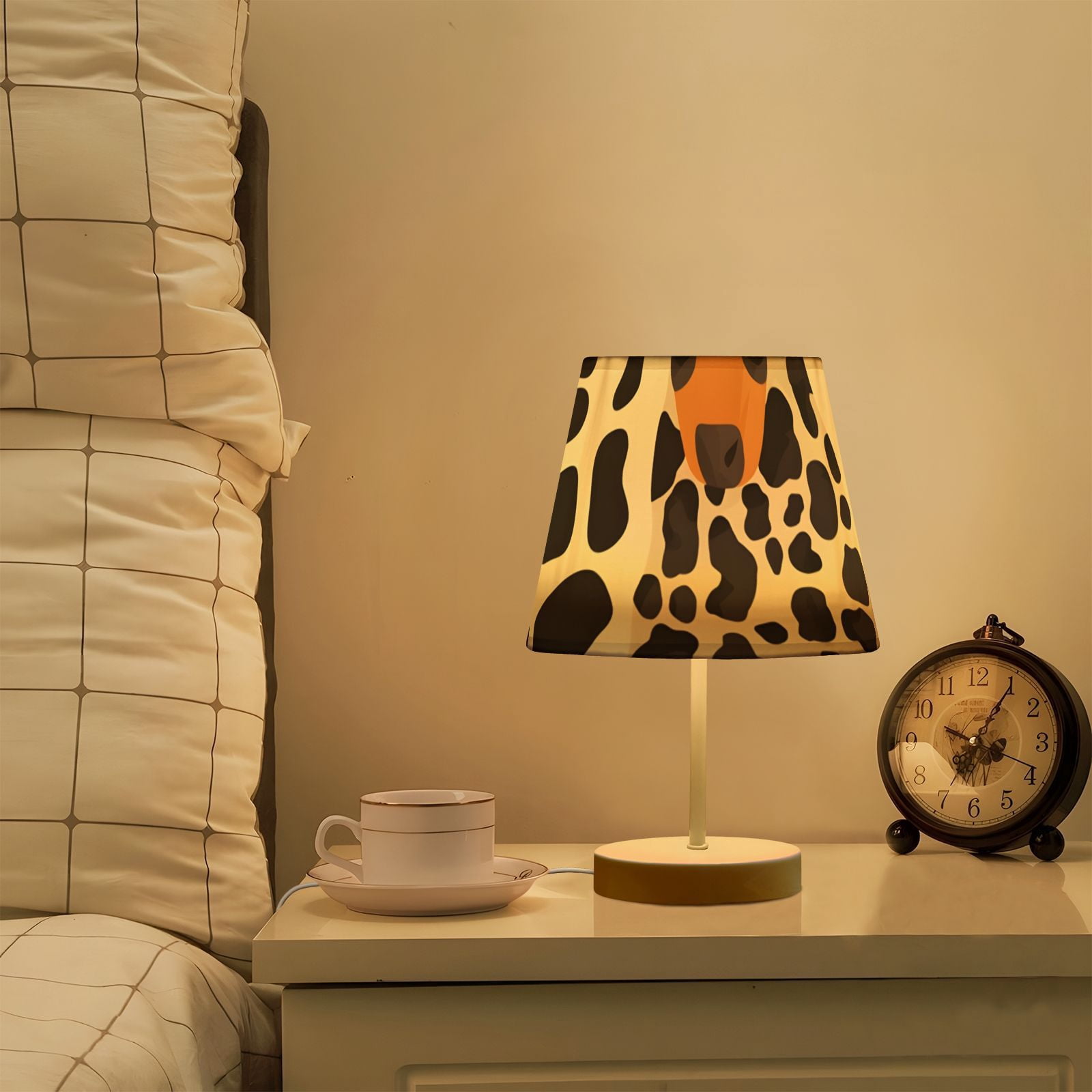 Leopard Cheetah Desk Lamp 3 Color Modes LED Table Lamp Nightstand Reading Light for Bedroom Living Room