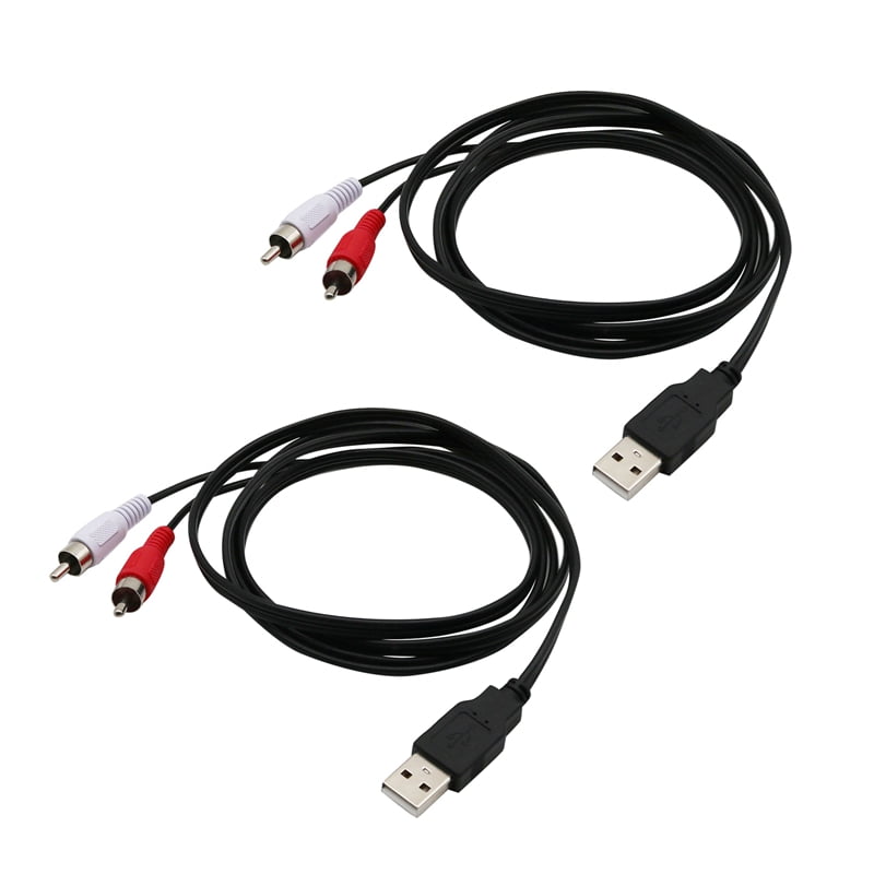 Skuffelse i dag Slip sko 2X 1.5M USB A Male to 2X Rca Phono Male Av Cable Lead Pc Tv Aux Audio Video  Adapter - Walmart.com