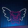 thumbnail image 4 of Craftnamesign Pig FLy Neon Sign, Animal Cute Wall Decor, Pig Lover Gifts, 4 of 4