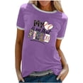 thumbnail image 2 of Aboser T-Shirts de Baseball Vintage pour Femmes, Tunique Décontractée à Col Rond, T-Shirt Imprimé Baseball Softball, Manches Courtes Décontractées, Chandail de Base, 2 of 6