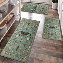 Kitchen Rugs Sets of 3 Non Slip Washable Kitchen Mats for Floor, Waterproof Kitchen Runner Rug, Floor Mat Carpet for Entryway, Laundry, Sink, Hallway, Bathroom