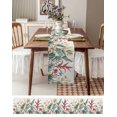 thumbnail image 6 of Yellow Red Floral Burlap Cotton Table Runner 14x72 Inches Long, Tropical Leaves Vintage Farmhouse Table Runners, Outdoor Dining Tablecloths Decor for Baby Shower/Party/Wedding, 6 of 6