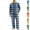 Navy, variant on HAJWOH Men's Long Sleeve Plaid Pajama Set with Elastic Drawstring Waist Pants for Home Loungewear