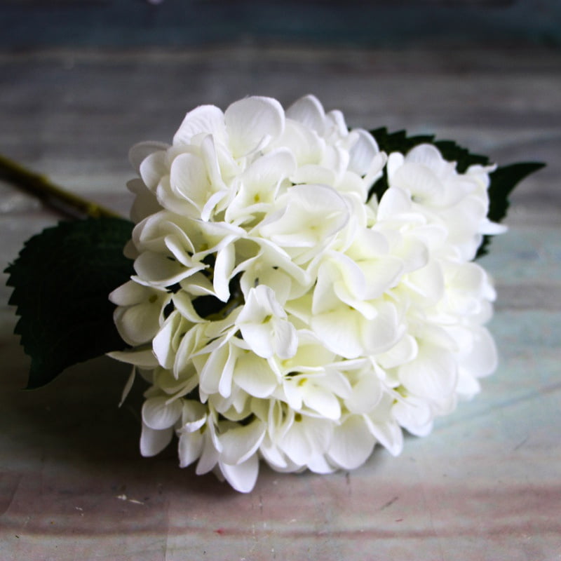 10PCS Silk Hydrangea Heads with Stems Artificial Flowers for Wedding