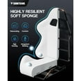 Soontrans Massage Gaming Chair with Footrest, Ergonomic Leather Office Chair with Lumbar Support