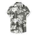 thumbnail image 1 of Mens Manga Corta Botón Abajo Camisas Gira Cuello Impresión Casual Blusa, Camisas de Verano para Hombre, 1 of 5