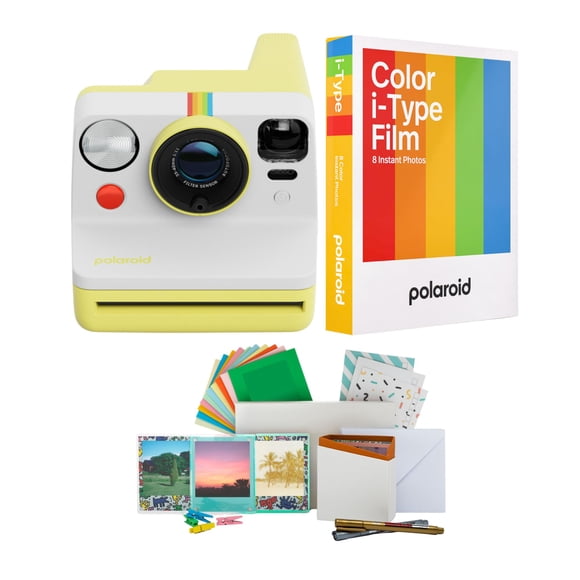 Cámara Analógica Polaroid Now Generación 3 Amarilla con Kit de Película