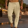 thumbnail image 2 of XINPING Khaki Pants for Men 34x28 Straight Fit Golf Casual Pants Elastic Waistband -Resistant Flat-Front Chino Pant, 2 of 7