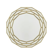 CC Home Furnishings Brushed Metallic Geometric Wall Mirror - 35.5" - Gold