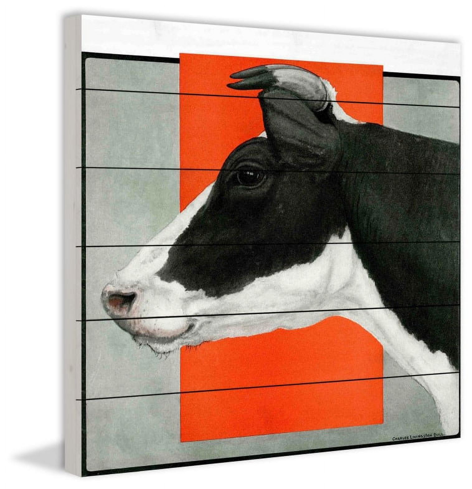 Marmont Hill "Journal Cow BW" Painting Print on White Wood