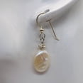 thumbnail image 4 of Fresh Water Pearl Oval Drop Sterling Silver Earings | 1 1/4" Long |White Silver|, 4 of 9