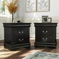 thumbnail image 5 of Furniture of America Toni Wood 2-Drawer Nightstand in Black (Set of 2), 5 of 14