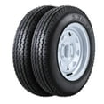 thumbnail image 1 of Heavy-Duty 2-Pack 5.30-12 Trailer Tires & Wheels - 12'' Rims, 4 Lug on 4'' Bolt Design, Load Range C, 6PR - Replacement Tire Set for Utility & Boat Trailers, 1 of 6