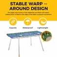 thumbnail image 4 of Blue Teal Gnomes Christmas Table Cloths for 8 Foot Rectangle Tables, Xmas Weeping Balls Snowflake Patio Waterproof Elastic Fitted Tablecloths, Washable Rectangular Table Cover for Camping, 4 of 8