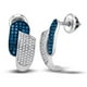 1/2 Carat (ctw I2-I3) Boucles d'Oreilles and Bleu Diamant en Or Blanc 10 Carats – image 1 sur 2