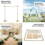 Efavormart 7.5ft Natural Birch Wood Square Wedding Arch, Rustic Arbor Photography Backdrop Stand