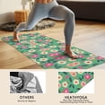 thumbnail image 4 of Green Daisy Flower Pink Blooms Pattern Hot Yoga Mat Towel Non Slip for Hot Yoga - Quick-Drying Yoga Mat Cover with 4 Corner Pockets with Travel Bag - Hot Yoga Towel Non Slip 70"x26", 4 of 6