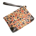 thumbnail image 3 of Leather Clutch 8 X 5. 5 In Wrist Strap And Hand Bag Easy To Carry Lightweight Waterproof And Durable Leopard Skin Print Style Orangered_3, 3 of 6