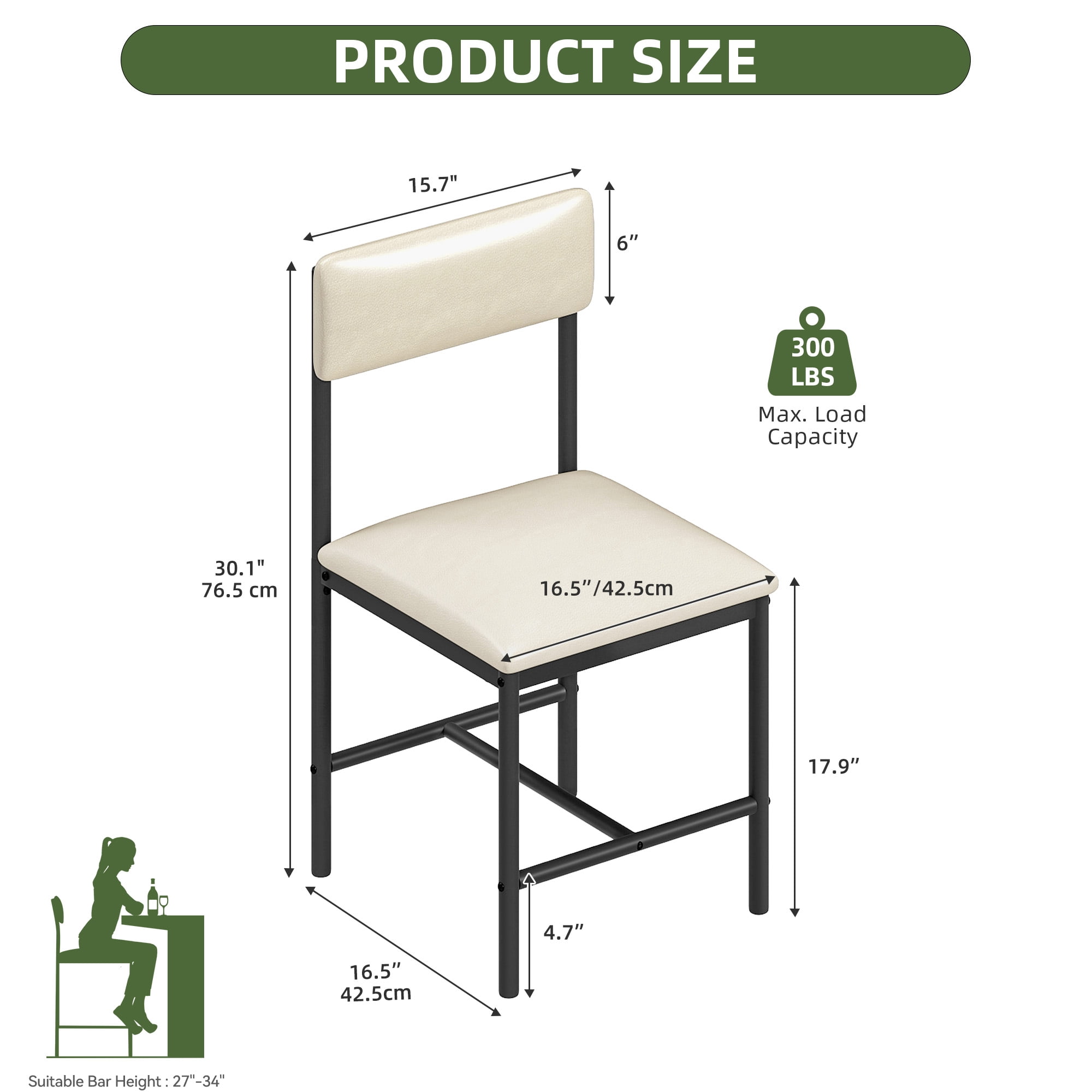 Uforic Dining Chairs Set of 4, PU Upholstered ModernKitchen Chair for Dining Living Room, White