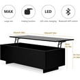 Yaoping Lift Top LED Coffee Table with Storage, High Gloss, Black