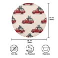 thumbnail image 3 of 15.4" Round Placemat Set of 1 Polyester Fabric Place Mats Non-Slip Dining Kitchen Table Mats for Kitchen Party Decor Red Truck with Presents, 3 of 5