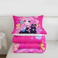 thumbnail image 5 of Erosebridal 3D Anime Girl Queen Comforter Set,Colorful Loves Pattern Bedding Comforter Set For Kids, Reversible 3-Piece, 5 of 7