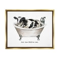 thumbnail image 4 of Stupell Industries Moo-ve Over Bath Time Cow Farmhouse Bathroom Sign Graphic Art Metallic Gold Floating Framed Canvas Print Wall Art, Design by Cindy Jacobs, 4 of 5