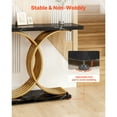 thumbnail image 6 of KFFKFF 39-inch Gold Console Table, Modern Rectangular Desk for Entryway, Slim Sofa Table with Metal Legs, Ideal for Hallway, Bedroom, Living Room, or Foyer, Simple Assembly, 6 of 9