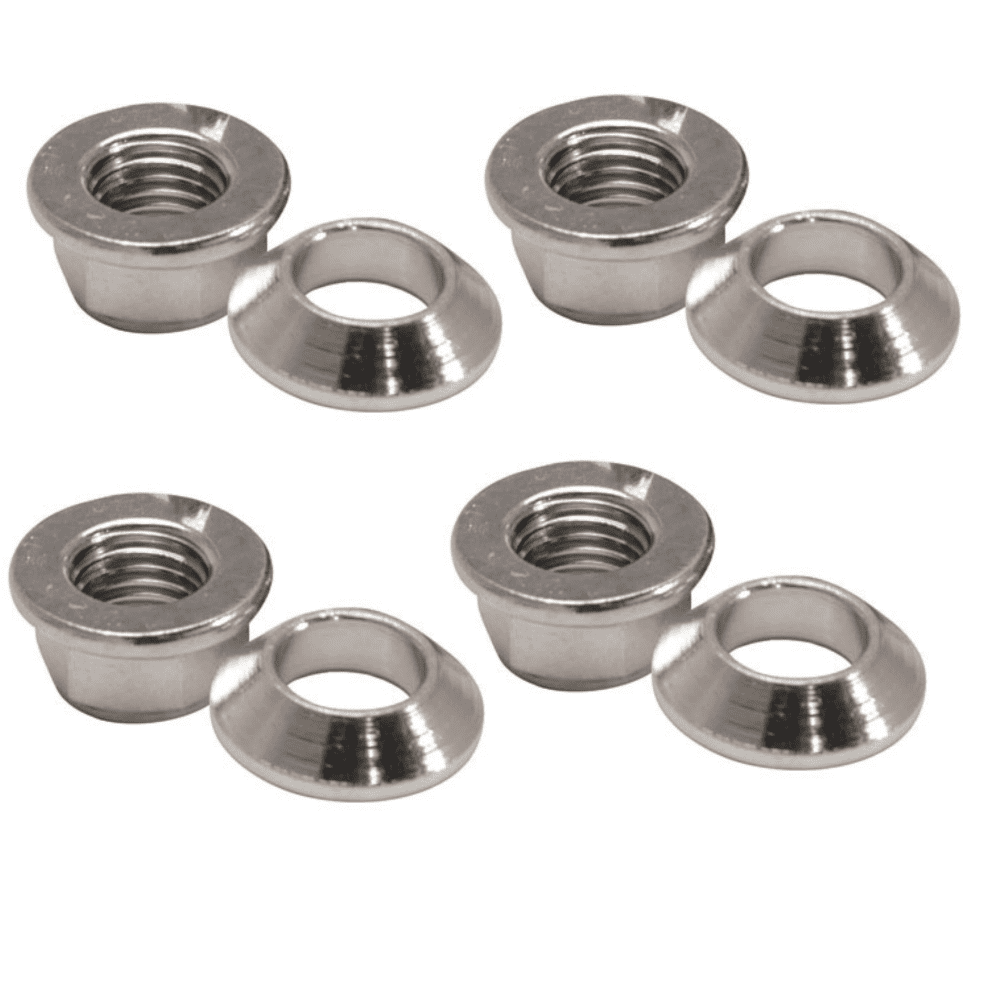 Tusk Style Tapered Chrome Lug Nut 8 Pack 10mm x 1.25mm Thread Pitch Nuts ATV 