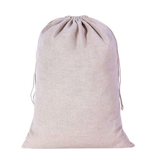 Cotton Linen Storage Bag Reusable Rectangular Drawstring Solid Solid Color Jewelry Underwear Cosmetic Household Drawstring Pouch Pocket 30x40cm