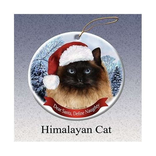 Holiday Gifts Siamese Blue Point Santa Hat Cat Porcelain