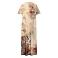 thumbnail image 1 of Ovzne Robes pour Femmes Robe d'Été Robe Unie Ample Décontractée Mode Manches Longues Robe à Col Manches Longues Robe de Vacances Manches Longues Imprimée Liquidation, 1 of 6