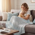 thumbnail image 4 of Blue Beige Farmhouse Throw Blanket for Couch, Soft Lightweight Flannel Fleece Blanket, Vintage Wooden Striped Microfiber Plush All Season Decorative Blankets Gifts for Sofa Bed 50"x80", 4 of 9