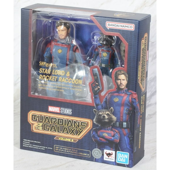 In Stock Original BANDAI SHFiguarts Guardians of the Galaxy 3 Rocket Raccoon Star Lord Action Figure Genuine Anime Model