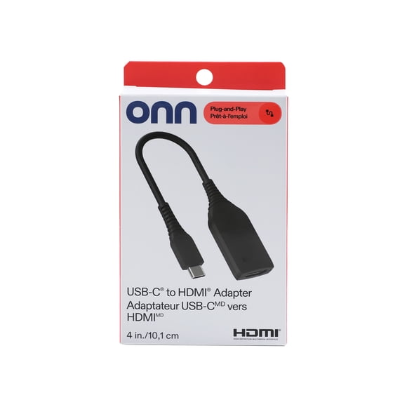 Onn Adaptateur USB-C vers HDMI avec prise en charge HDMI 4K - Gris