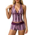 thumbnail image 7 of Leey-World 2 Piece Y2k Polka Dot Halter Bikini with Shorts 2000s Bathing Suit Set Summer Vacation Cute Beach Tankini Swimsuit(Rose Gold,S), 7 of 7