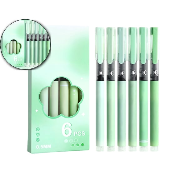Dvruxg 6-Pack High Capacity 0.5mm Ballpoint Pens – Fast Drying, Water Resistant Sign Pen Set – Smooth Writing Gel Pens for Office