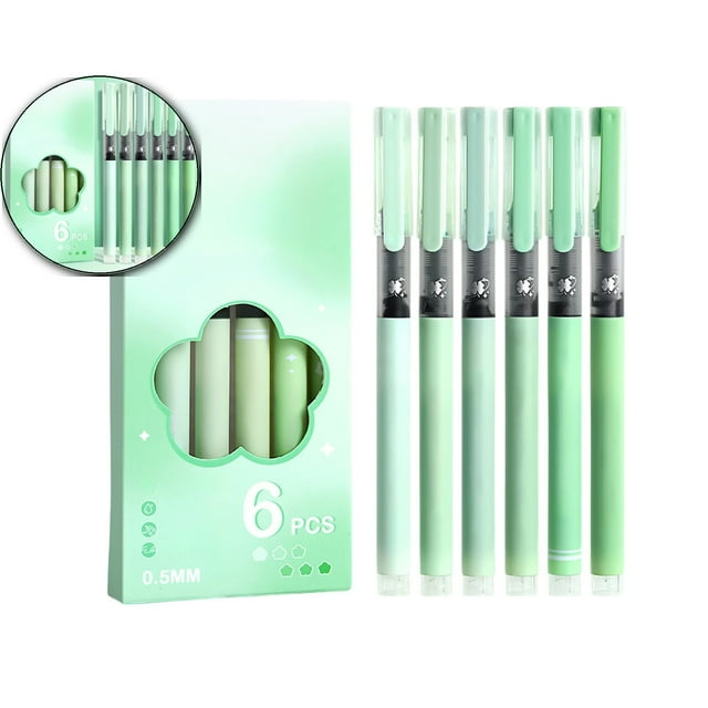 Dvruxg 6-Pack High Capacity 0.5mm Ballpoint Pens – Fast Drying, Water Resistant Sign Pen Set – Smooth Writing Gel Pens for Office