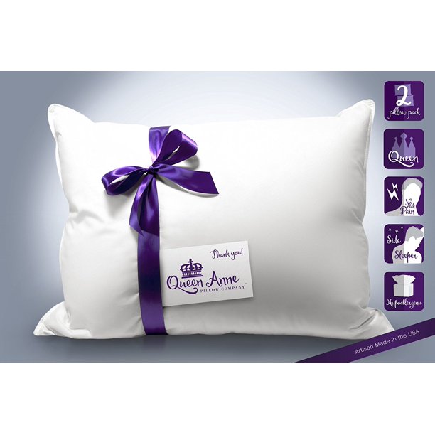 2 Pack Pillows Luxury Synthetic Down Hypoallergenic Pillow By Queen Anne Co. Heavenly Down