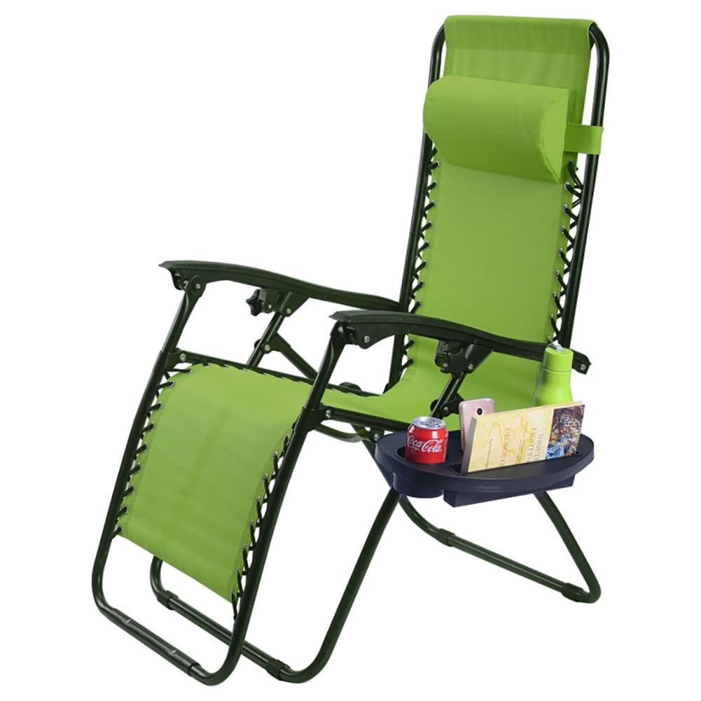 Aimee Lii 2 Pieces Folding Recliner Zero Gravity Lounge Chair, Outdoor Patio Furniture, Green
