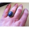 thumbnail image 5 of Lapis Lazuli Mans Ring, Natural Afghani Lapis Lazuli, Silver Jewelry, 925 Silver Ring, Birthday Gift, Heavy Mens Ring, Arabic Design, Ottoman Style Ring, Christmas, Turkey Mens Signet Ring, 5 of 5