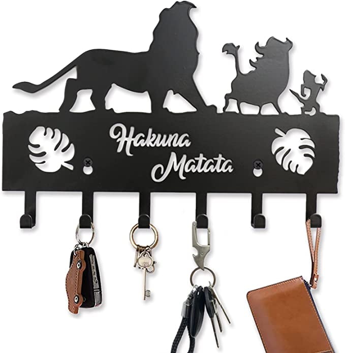 Key Shaped Wall Mounted Hook Key Holder Black Metal Home Decoration 