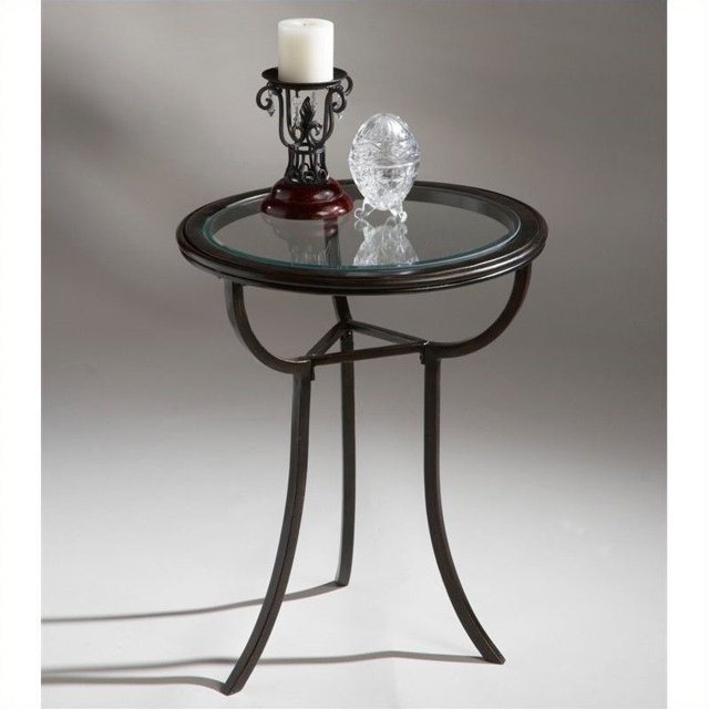 Butler Specialty Table d'Appoint en Verre Metalworks en Noir