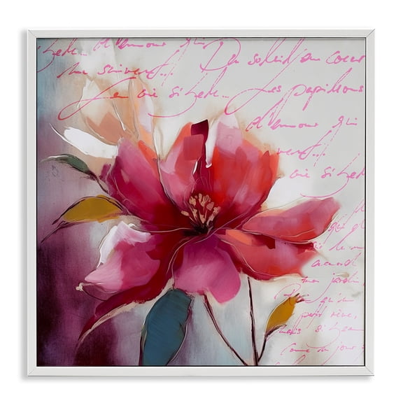 Stupell Industries Cottage Red Vintage Bloom White Framed Giclee Art, 12 x 12, by Andrea Haase