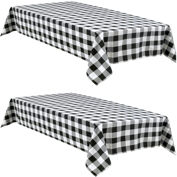 Mantel Hiasan Buffalo a cuadros impermeable, paquete de 2 unidades, 152 x 213 cm