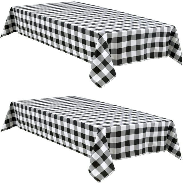 Mantel Hiasan Buffalo a cuadros impermeable, paquete de 2 unidades, 152 x 213 cm