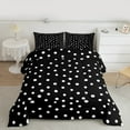 thumbnail image 2 of Manfei Kawaii Dot Pattern Queen Comforter Set,French Wave Point Bedding Sets,Kids White Black Bedding Comforter Set,Super Cozy Room Decor Reversible,3pcs, 2 of 8